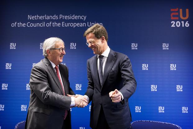 EU Council Presidency of the Netherlands in the first half of 2016: “Europe where necessary, national where possible” The Dutch Prime Minister Mark Rutte with European Commission President Jean-Claude Juncker